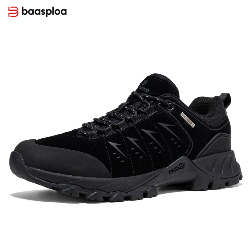 Climbing Shoe Beginner - Baasploa Men Hiking Shoes Waterproof Suede